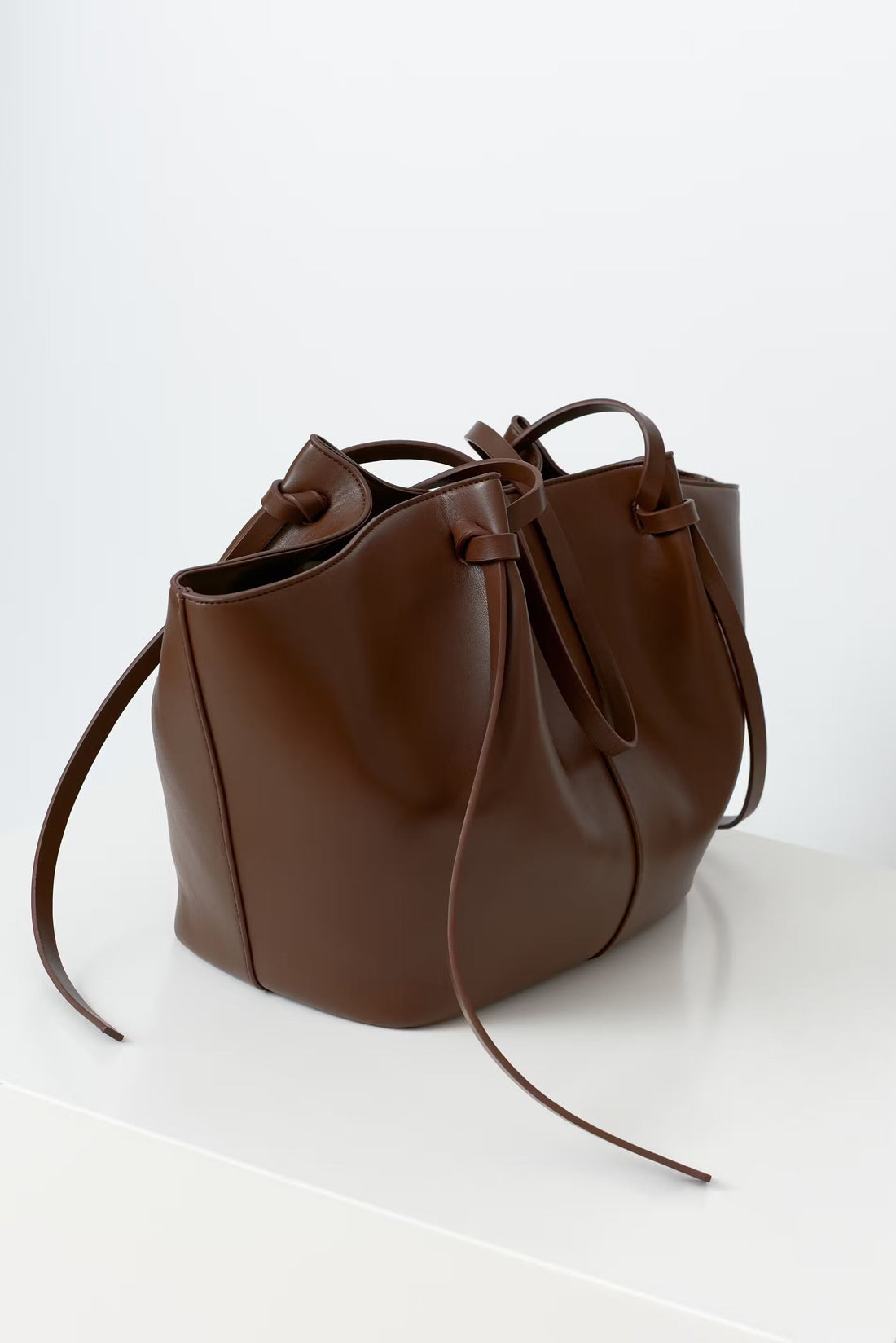 Long strap pu bag - Marron foncé