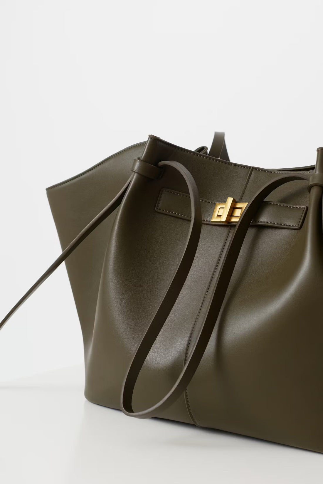 Long strap pu bag - vert