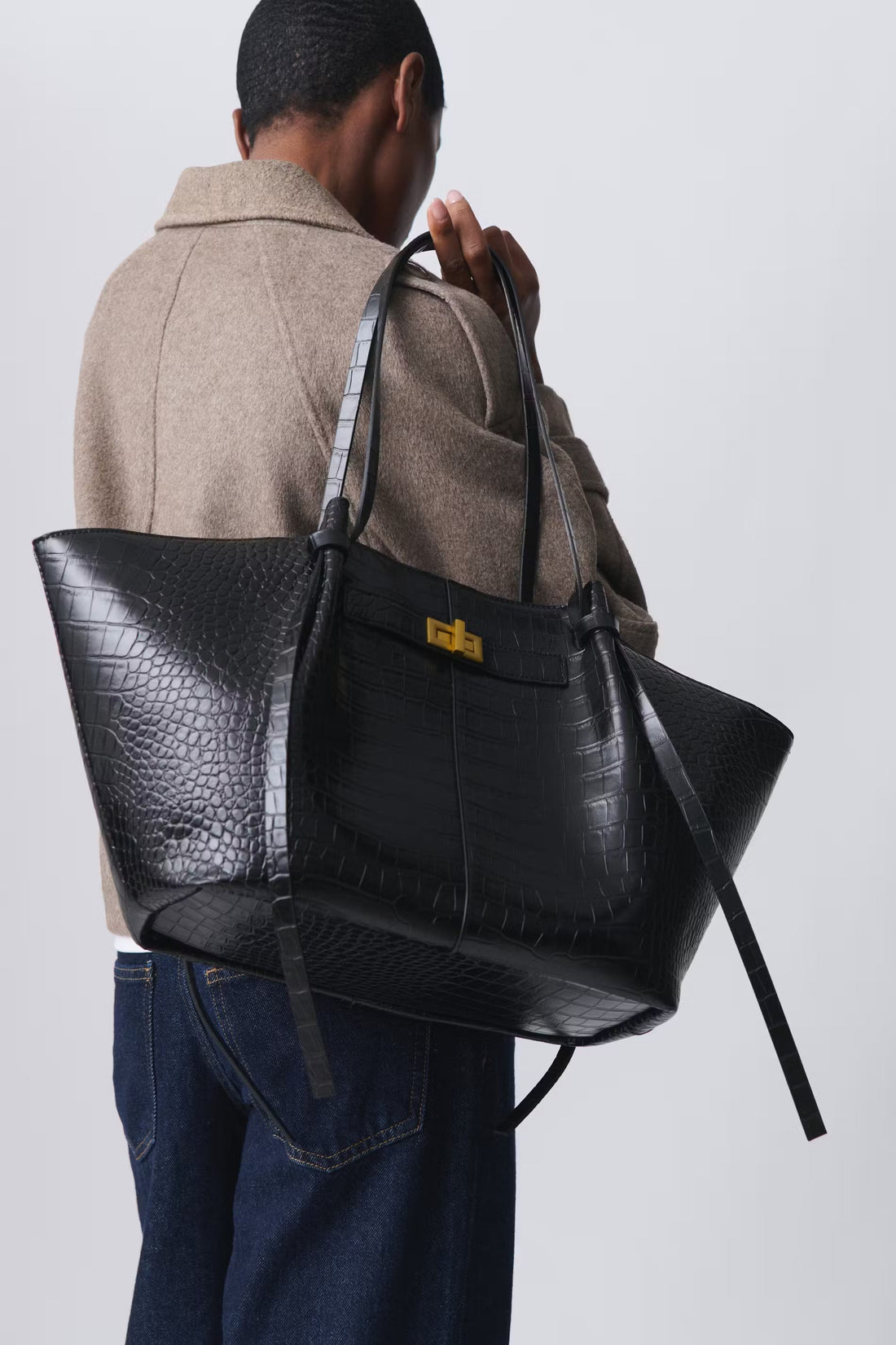 Long strap pu bag - Style Croco