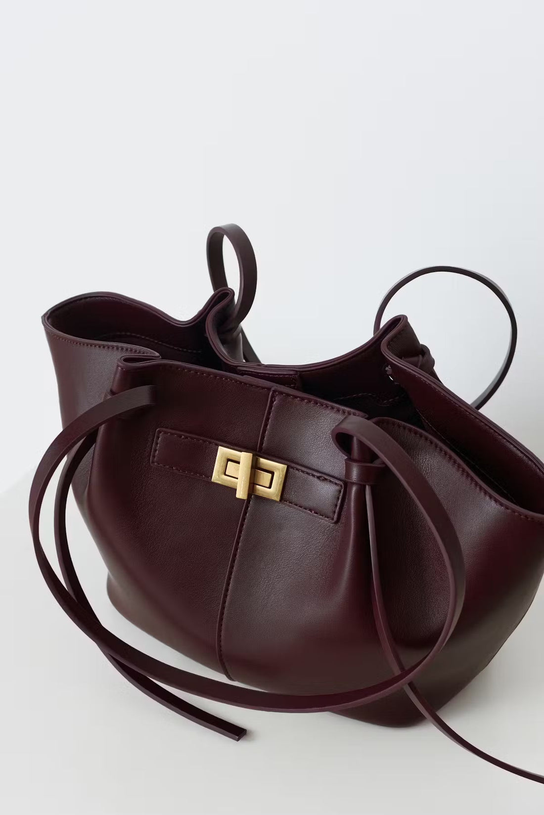 Midi long strap bag - Bordeau