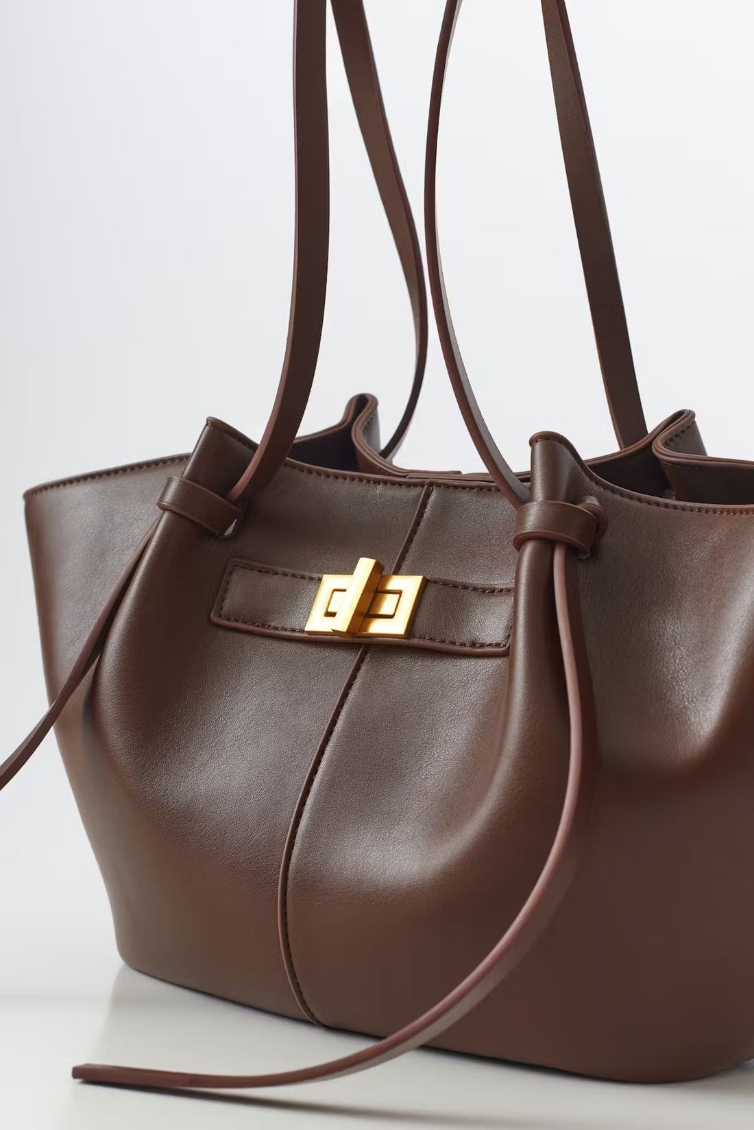 Midi long strap bag - Marron foncé