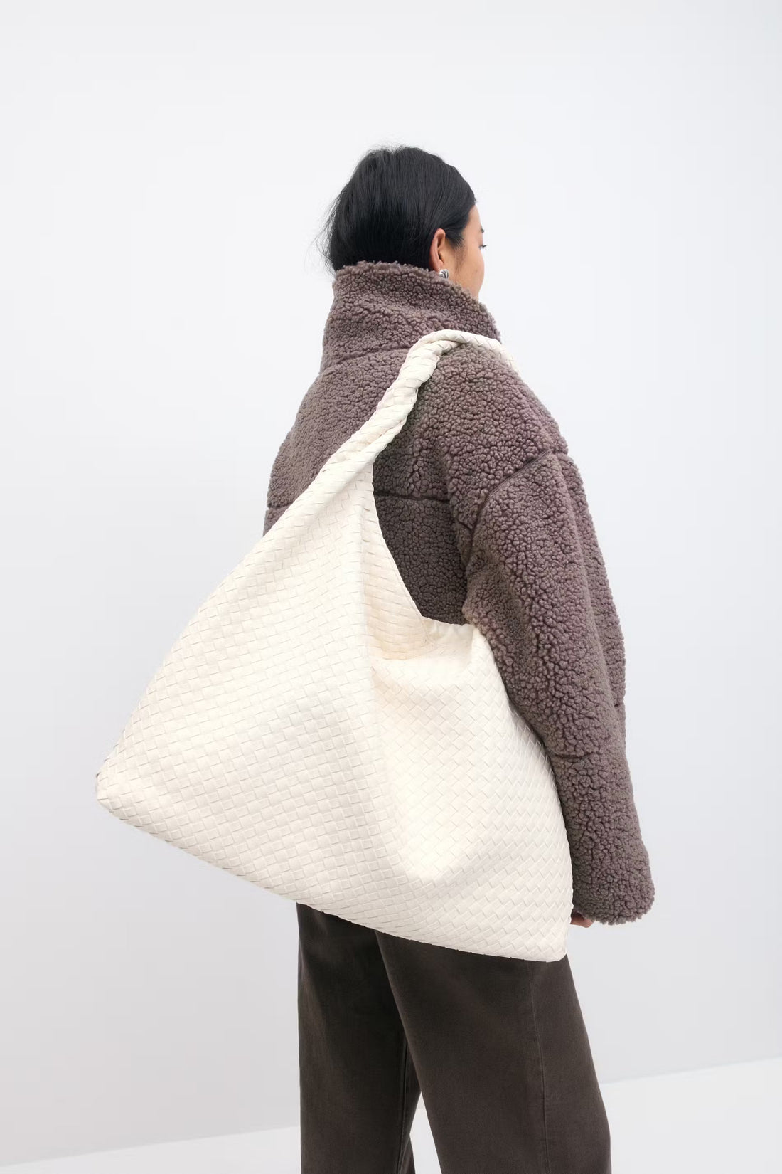 Braided large bag - Blanc