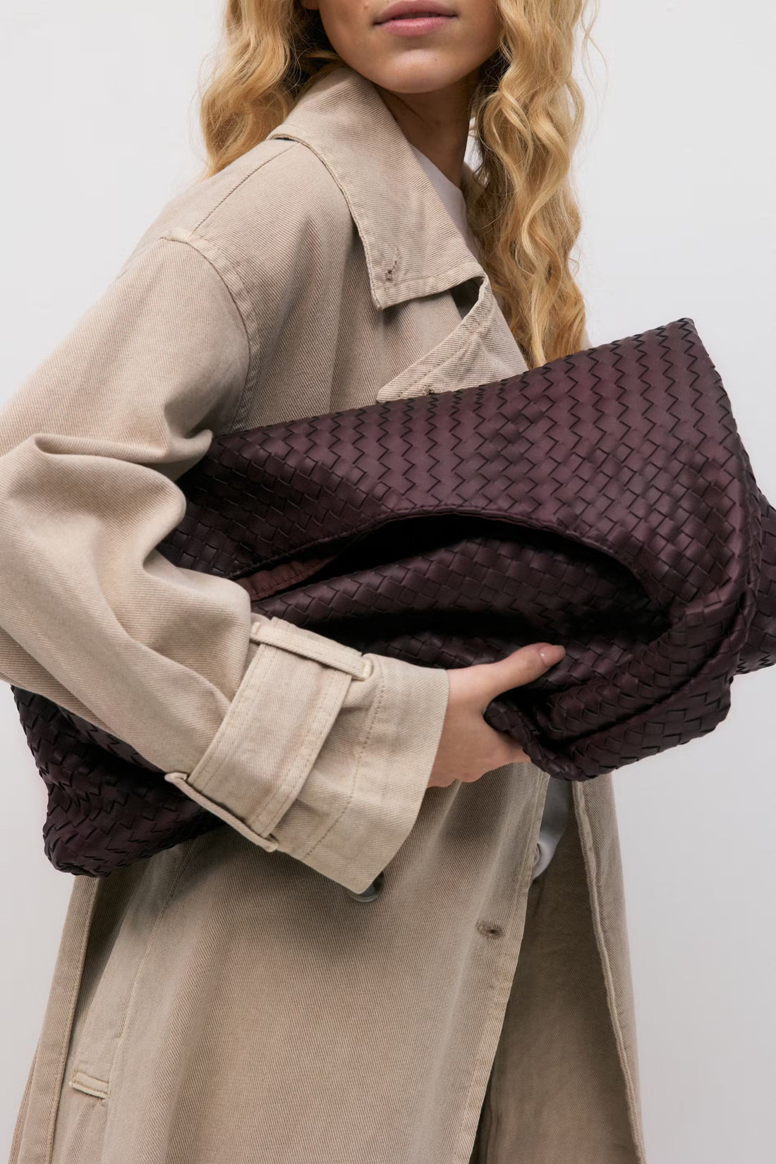 Braided large bag - Bordeaux