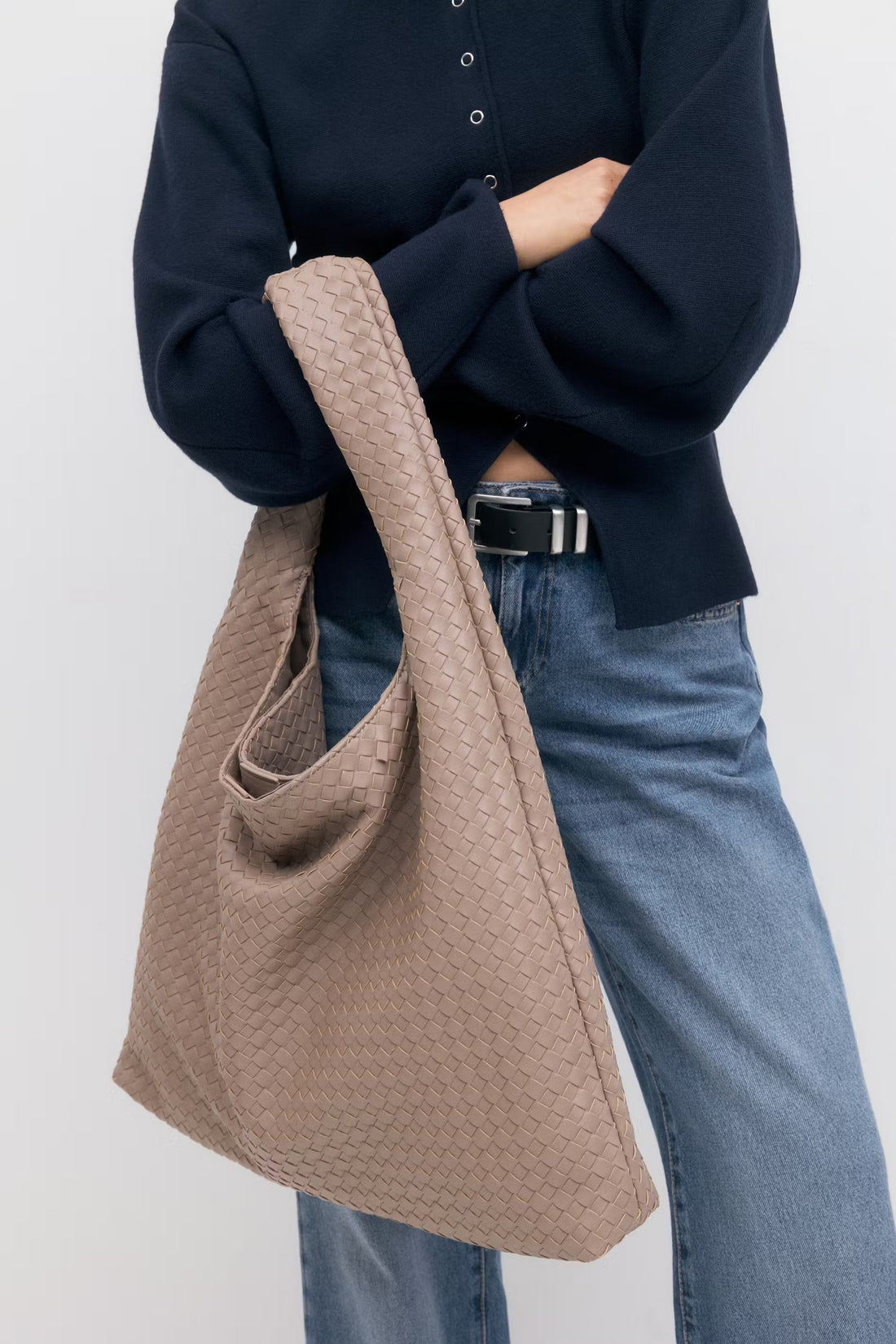 Braided large bag - Beige