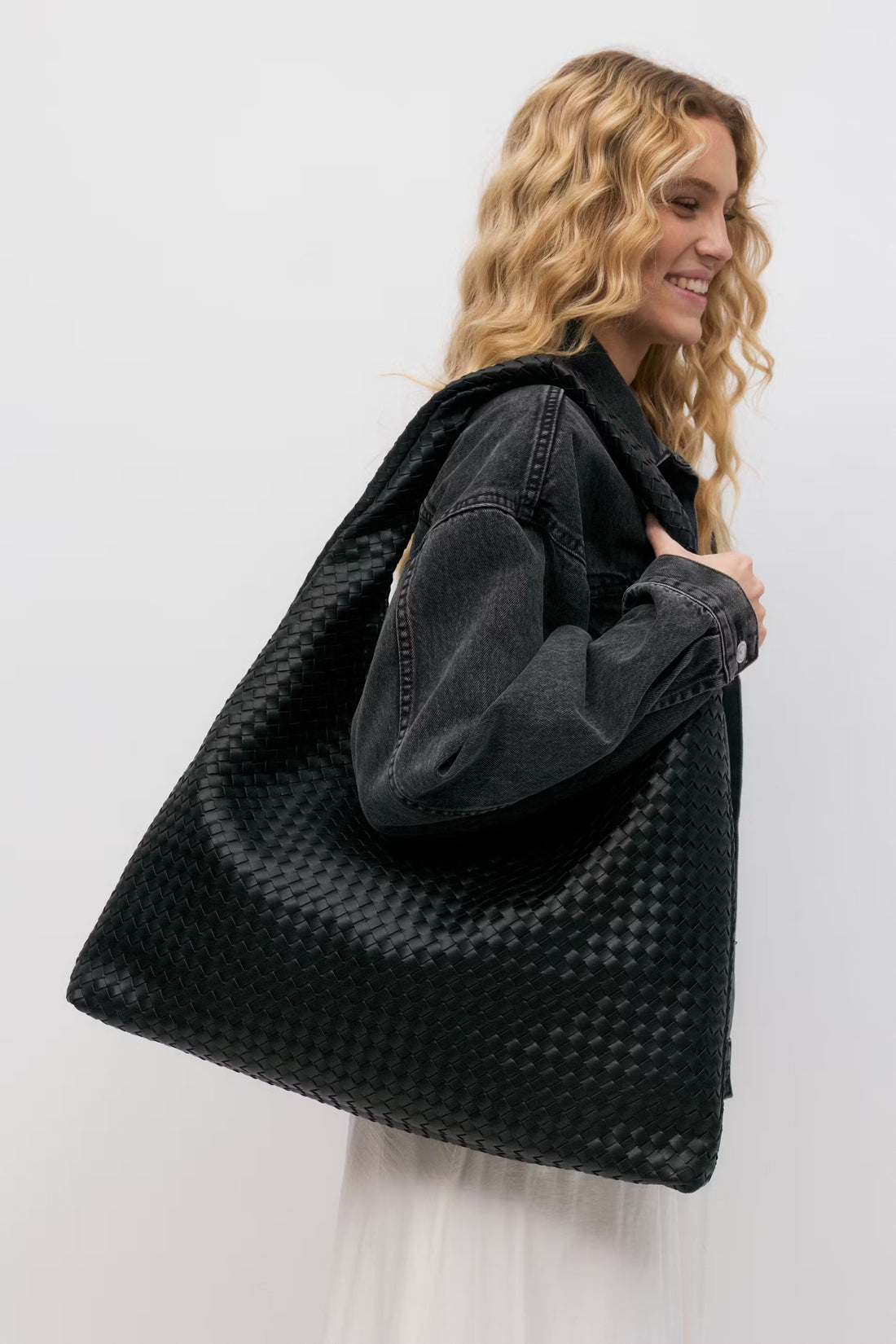 Braided large bag - Noir